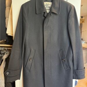 Burberry Black Wool Pea Coat with Classic Collar